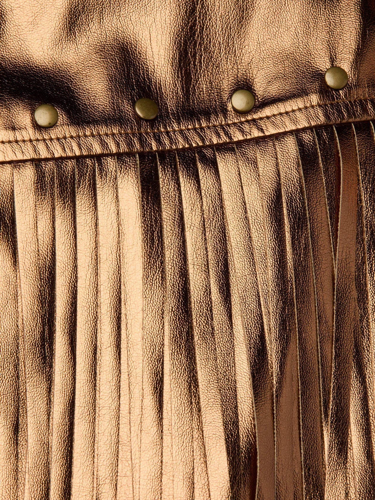 Karolina Fringe Skirt in Metallic Bronze Gold | L'AGENCE US