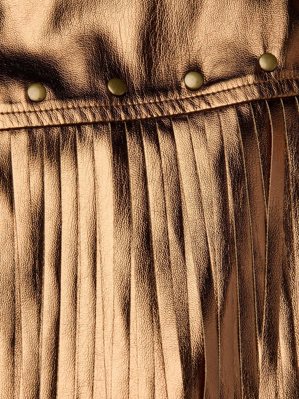 Karolina Fringe Skirt in Metallic Bronze Gold | L'AGENCE US