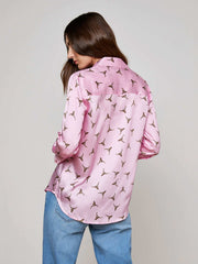 Dani Silk Blouse in Blush/Bronze Bulls Head | L'AGENCE discount