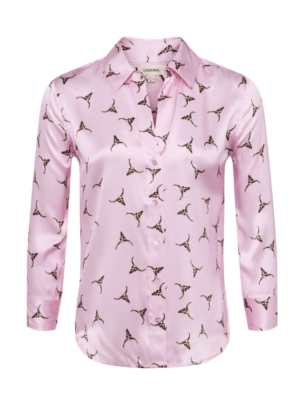Dani Silk Blouse in Blush/Bronze Bulls Head | L'AGENCE discount