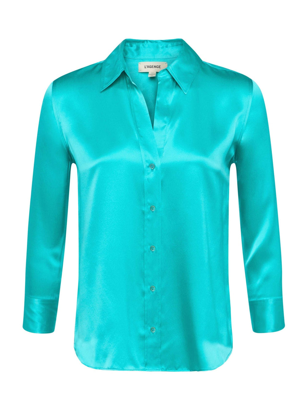 Dani Silk Blouse in Pool Blue | L'AGENCE for sale