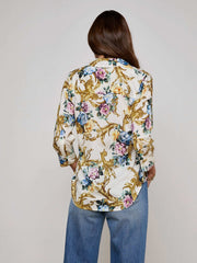Camille Blouse in Vintage White Small Floral Baroque | L'AGENCE sale