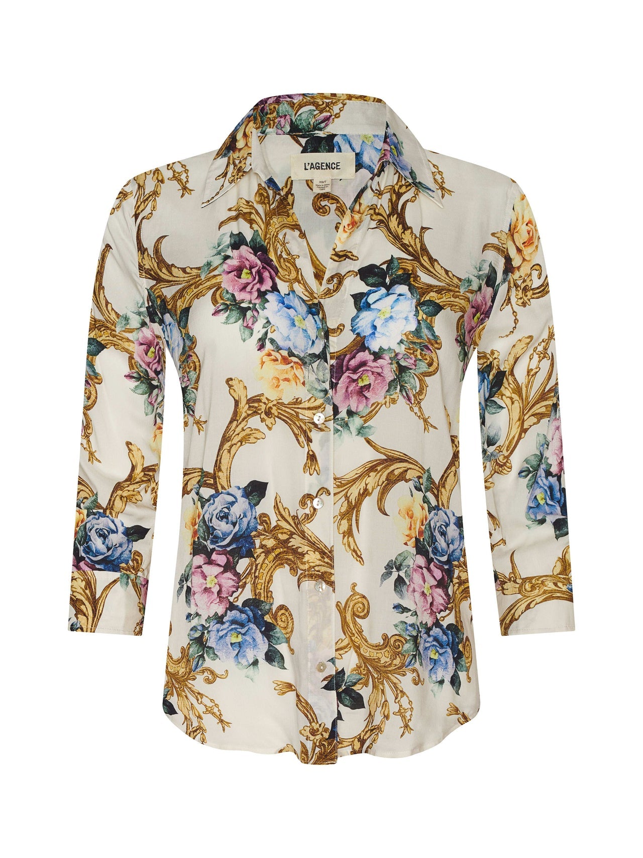 Camille Blouse in Vintage White Small Floral Baroque | L'AGENCE sale