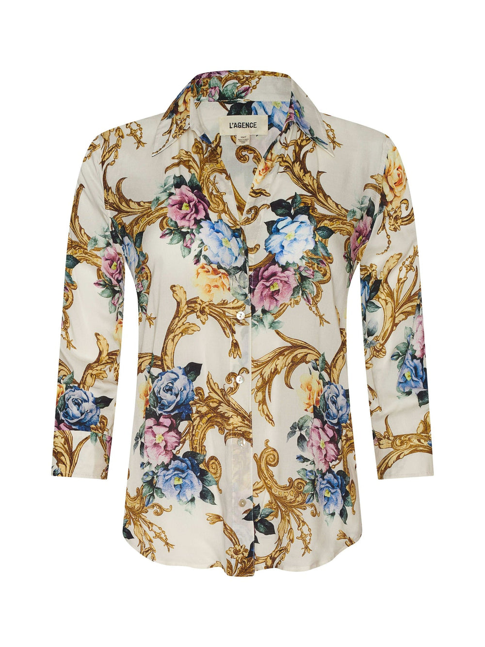 Camille Blouse in Vintage White Small Floral Baroque | L'AGENCE sale