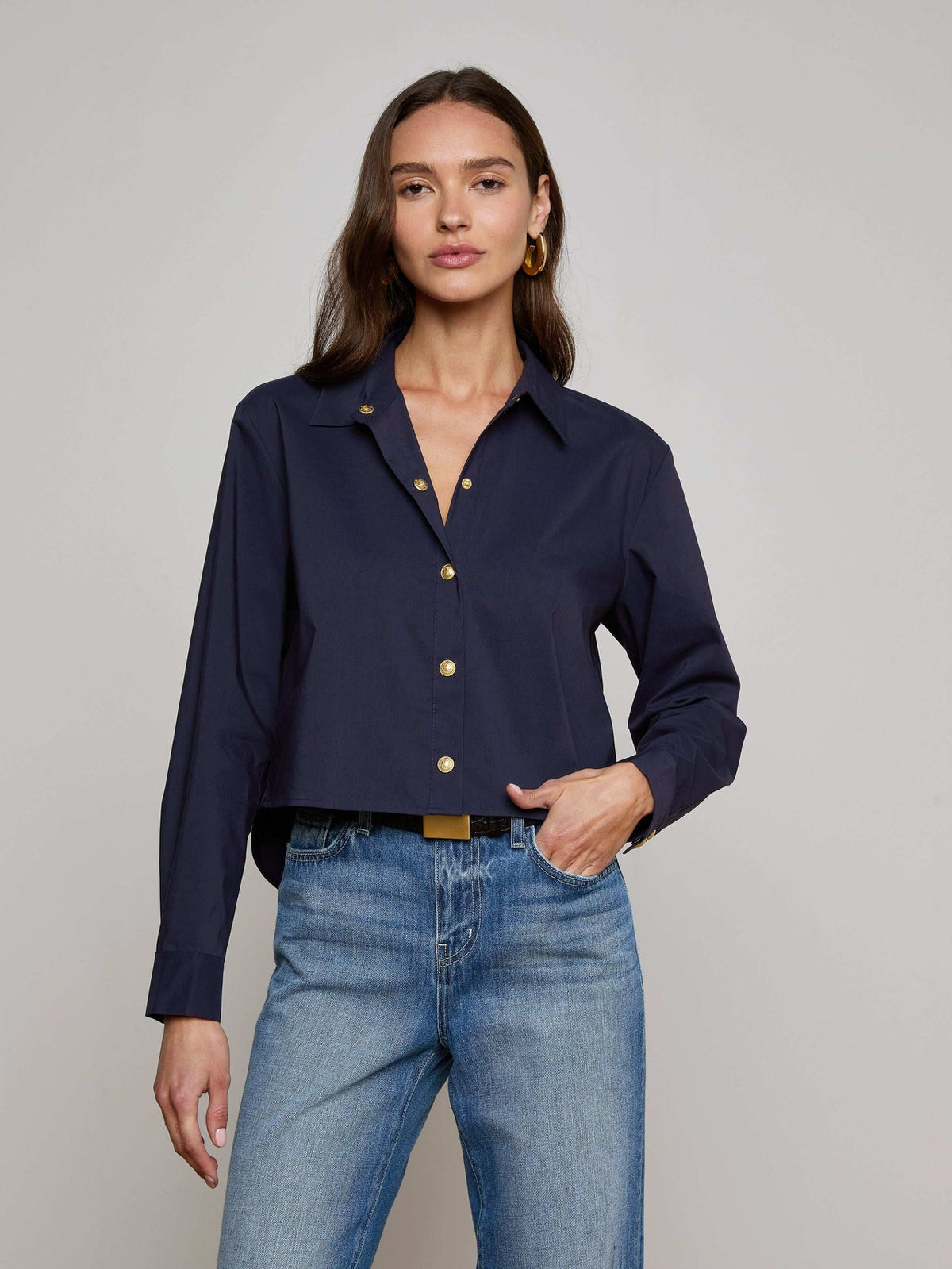 Cosette Shirt in Midnight | L'AGENCE discount
