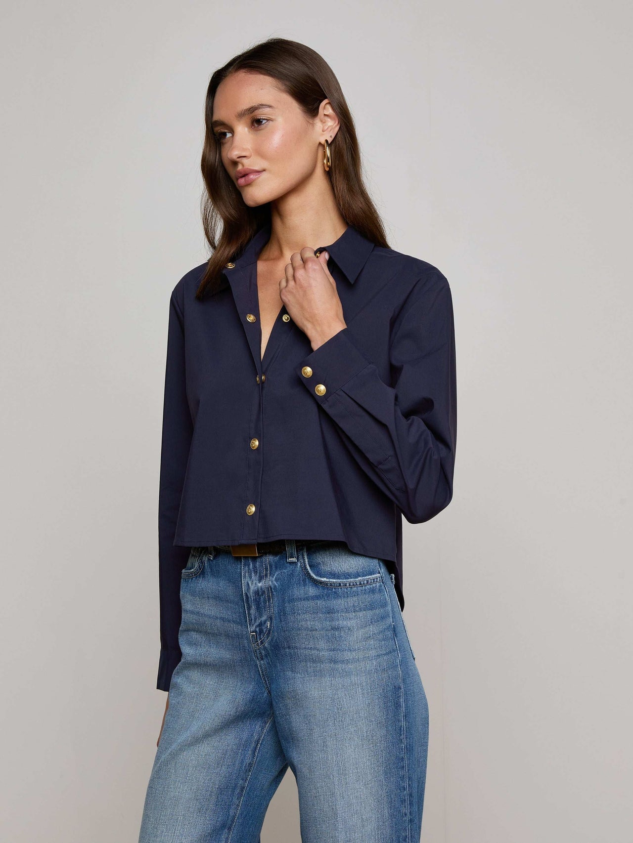 Cosette Shirt in Midnight | L'AGENCE discount