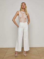 Brax Floral Lace Tank in Ivory | L'AGENCE discount