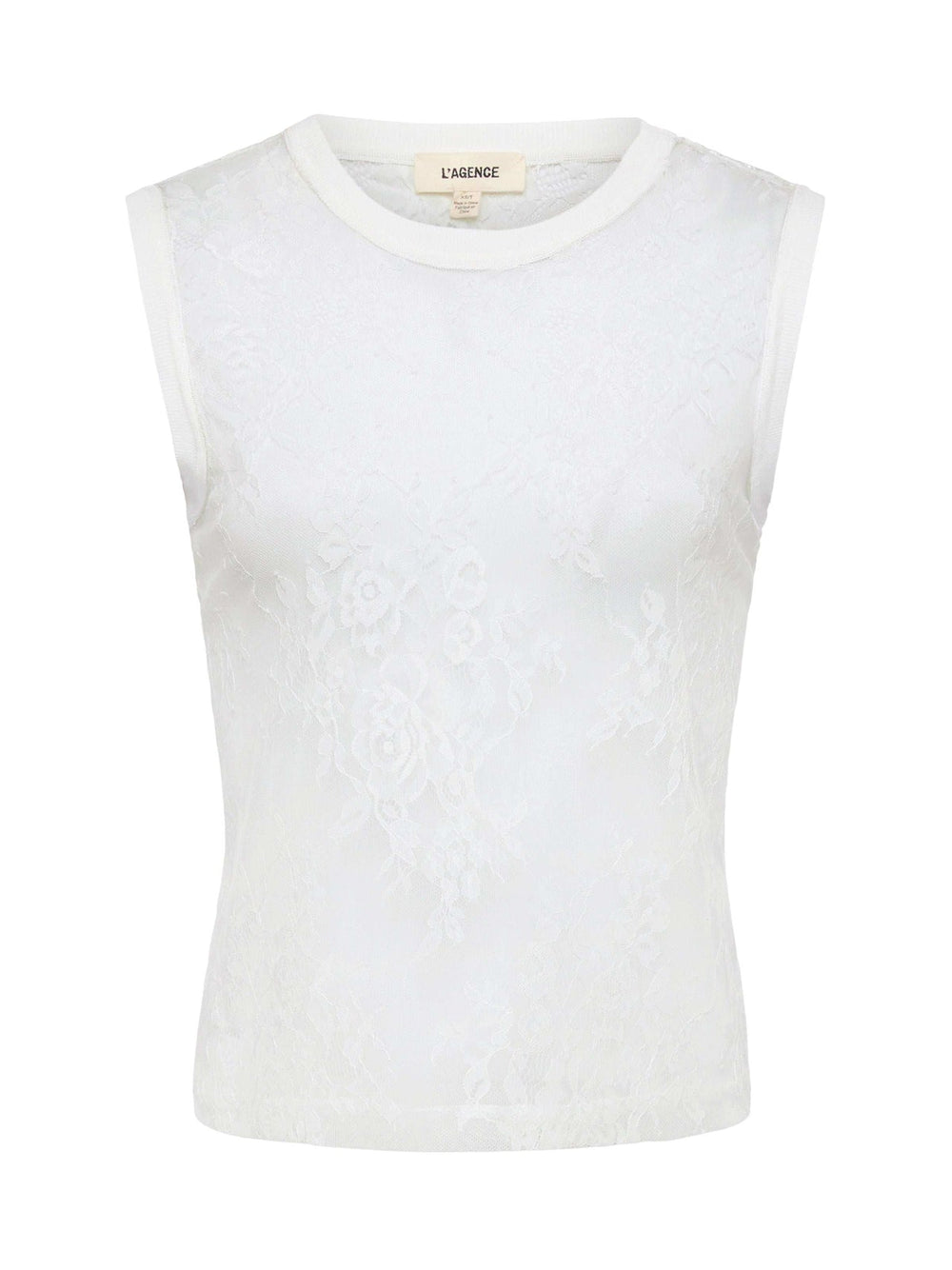 Brax Floral Lace Tank in Ivory | L'AGENCE discount