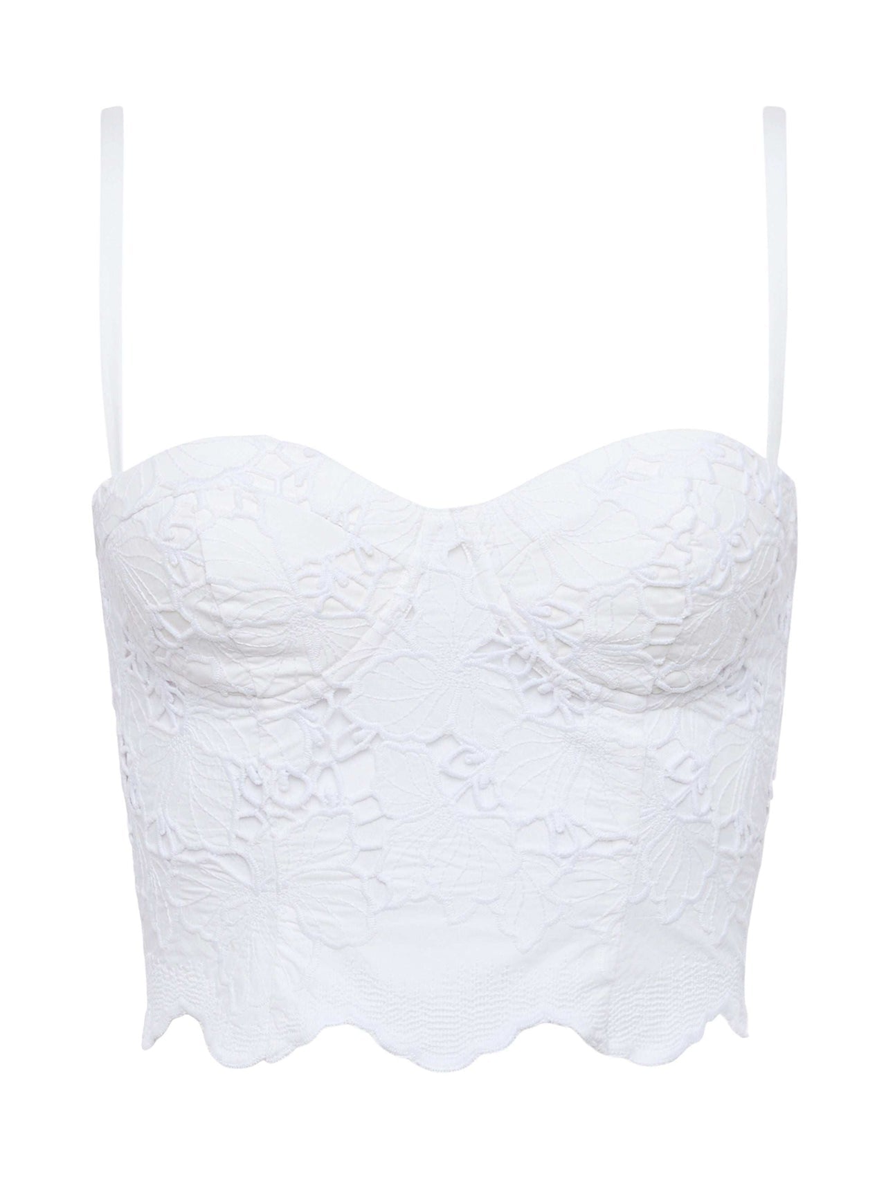 Sonya Lace Bustier in White | L'AGENCE for sale
