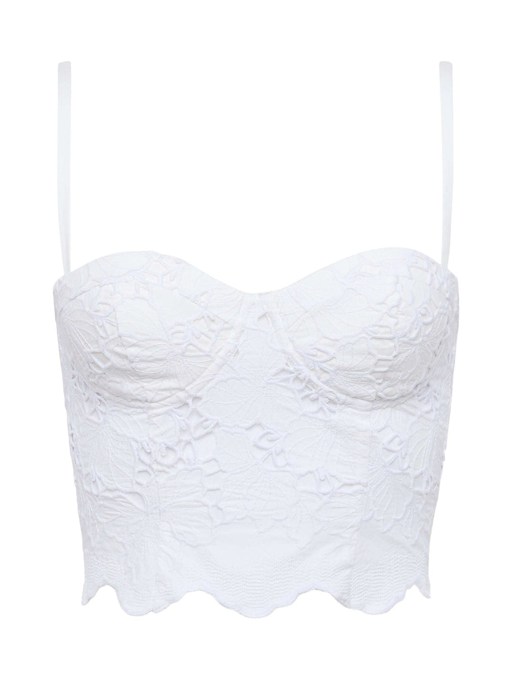 Sonya Lace Bustier in White | L'AGENCE for sale