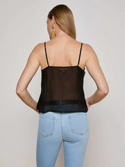 Erika Silk Chiffon Camisole in Black | L'AGENCE US