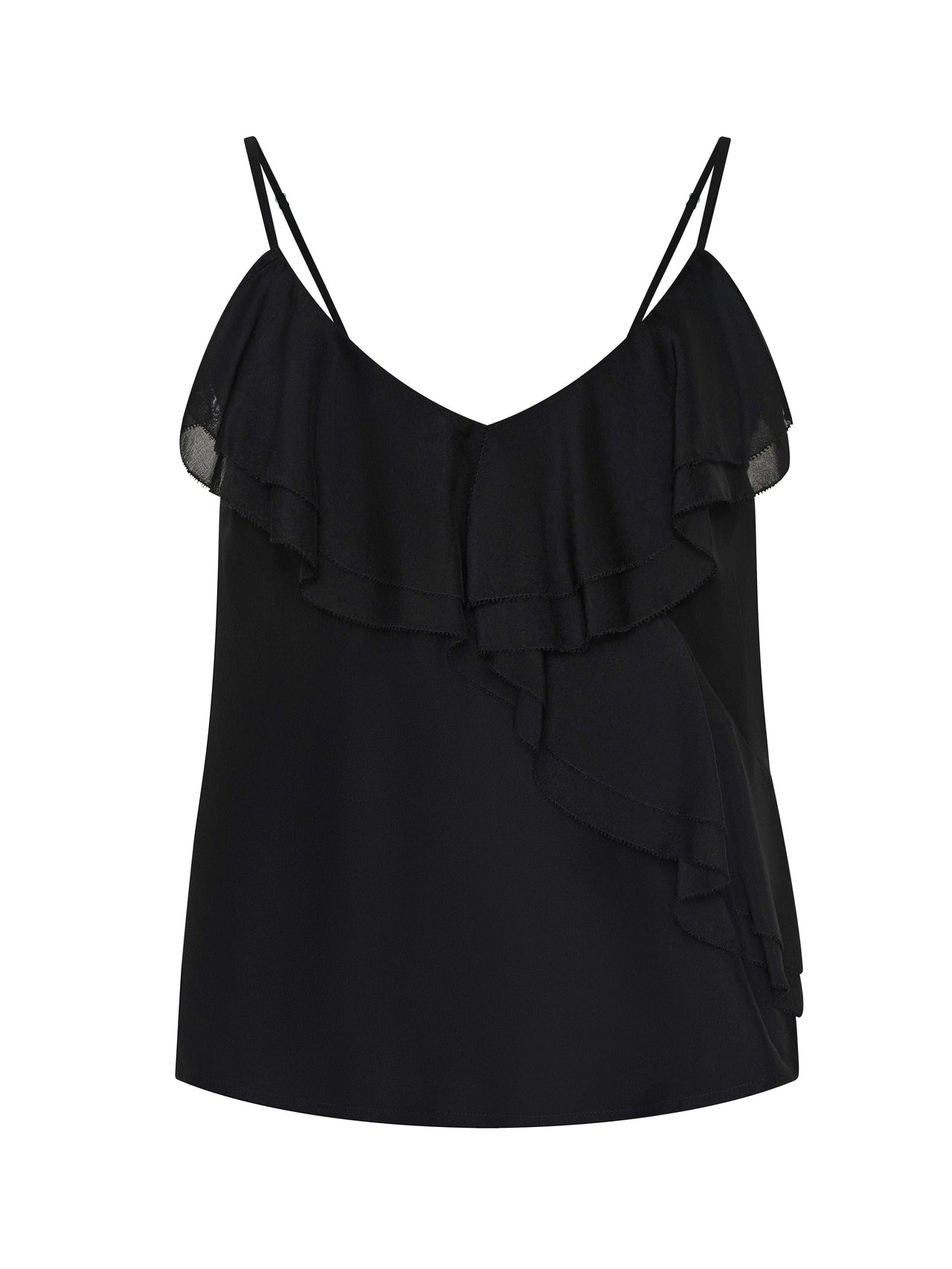 Erika Silk Chiffon Camisole in Black | L'AGENCE US