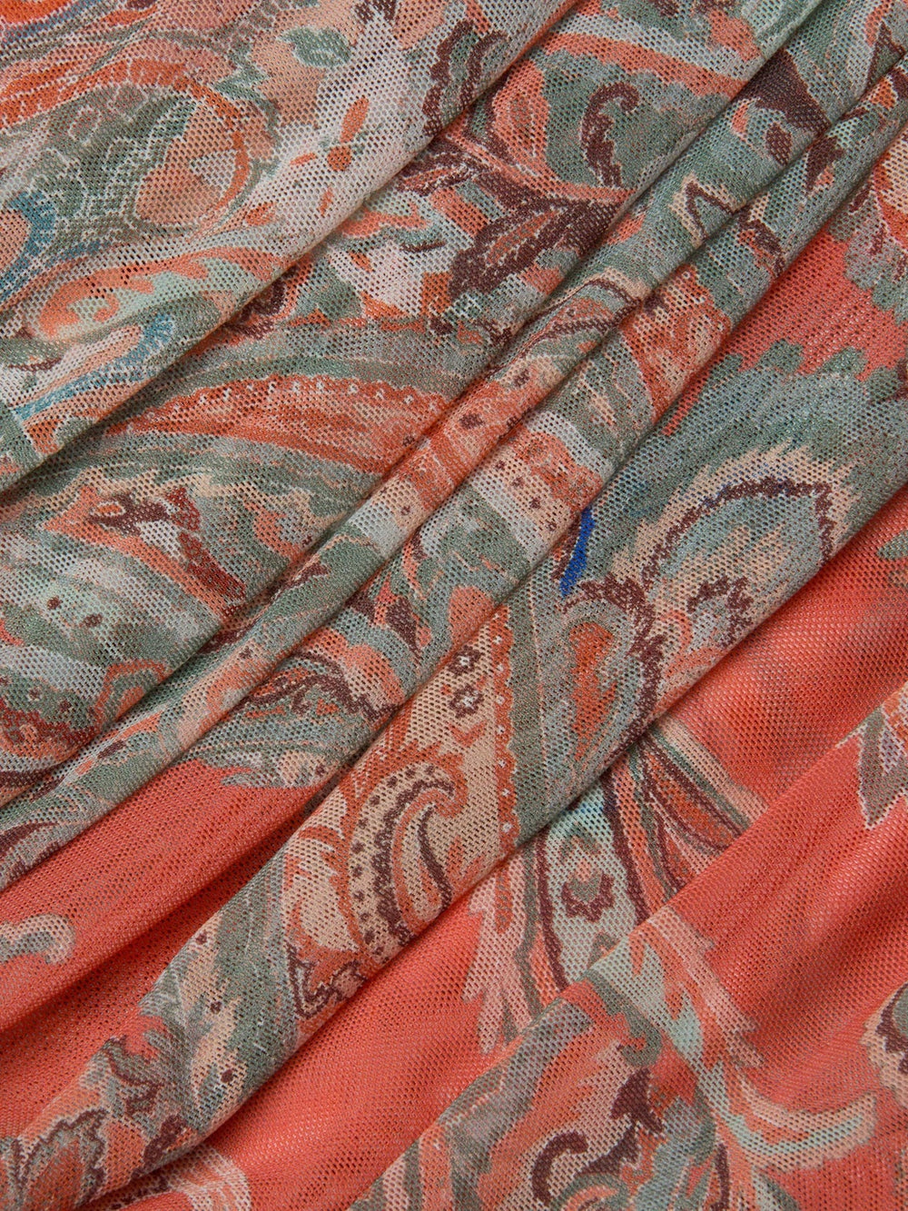 Rasha Mesh Paisley Tank in Orange/Light Blue Paisley Print | L'AGENCE online