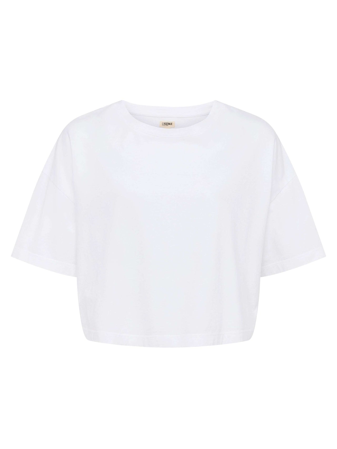 Daria Oversized Cropped Tee in White | L'AGENCE discount