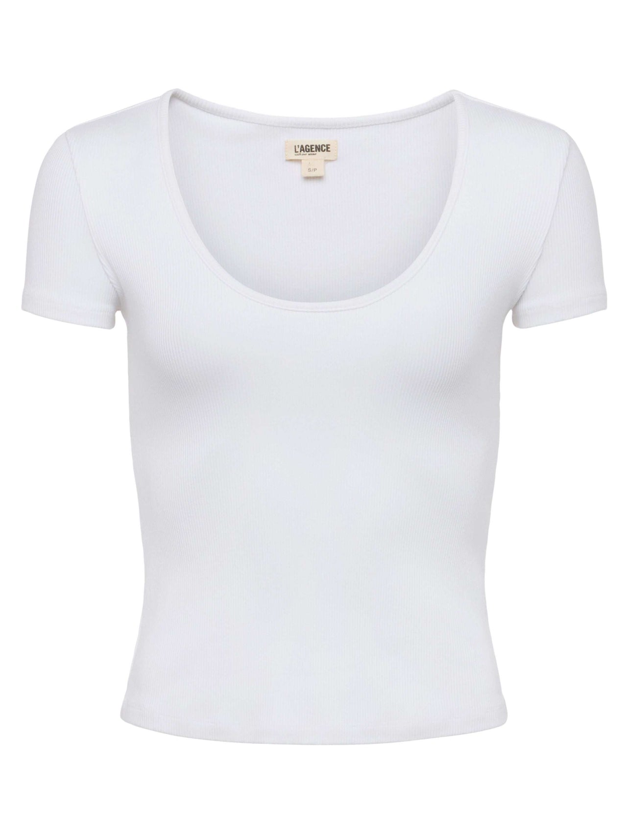 Brynlee Scoopneck Tee in White | L'AGENCE US