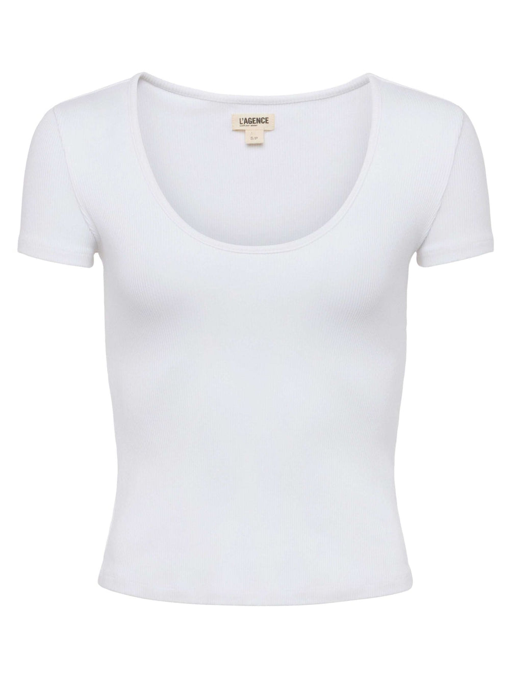 Brynlee Scoopneck Tee in White | L'AGENCE US