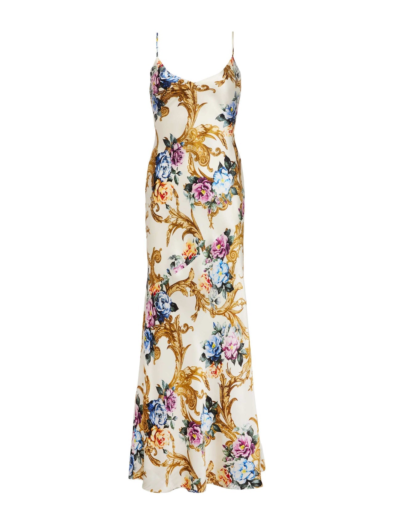 Serita Silk Gown in Vintage White Large Floral Baroque | L'AGENCE Women