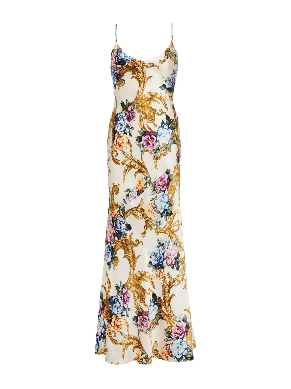 Serita Silk Gown in Vintage White Large Floral Baroque | L'AGENCE Women