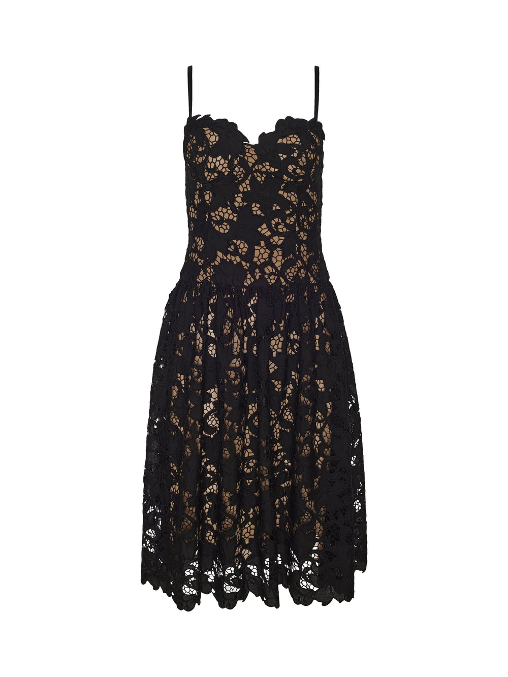 Flyn Lace Midi Dress in Black | L'AGENCE discount