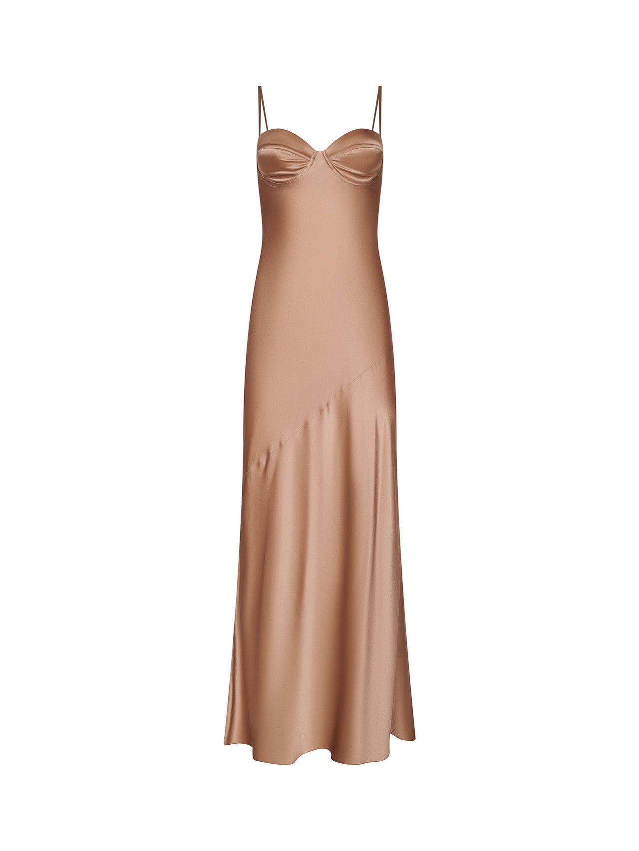 Sayla Silk Maxi Dress in Pecan | L'AGENCE for sale
