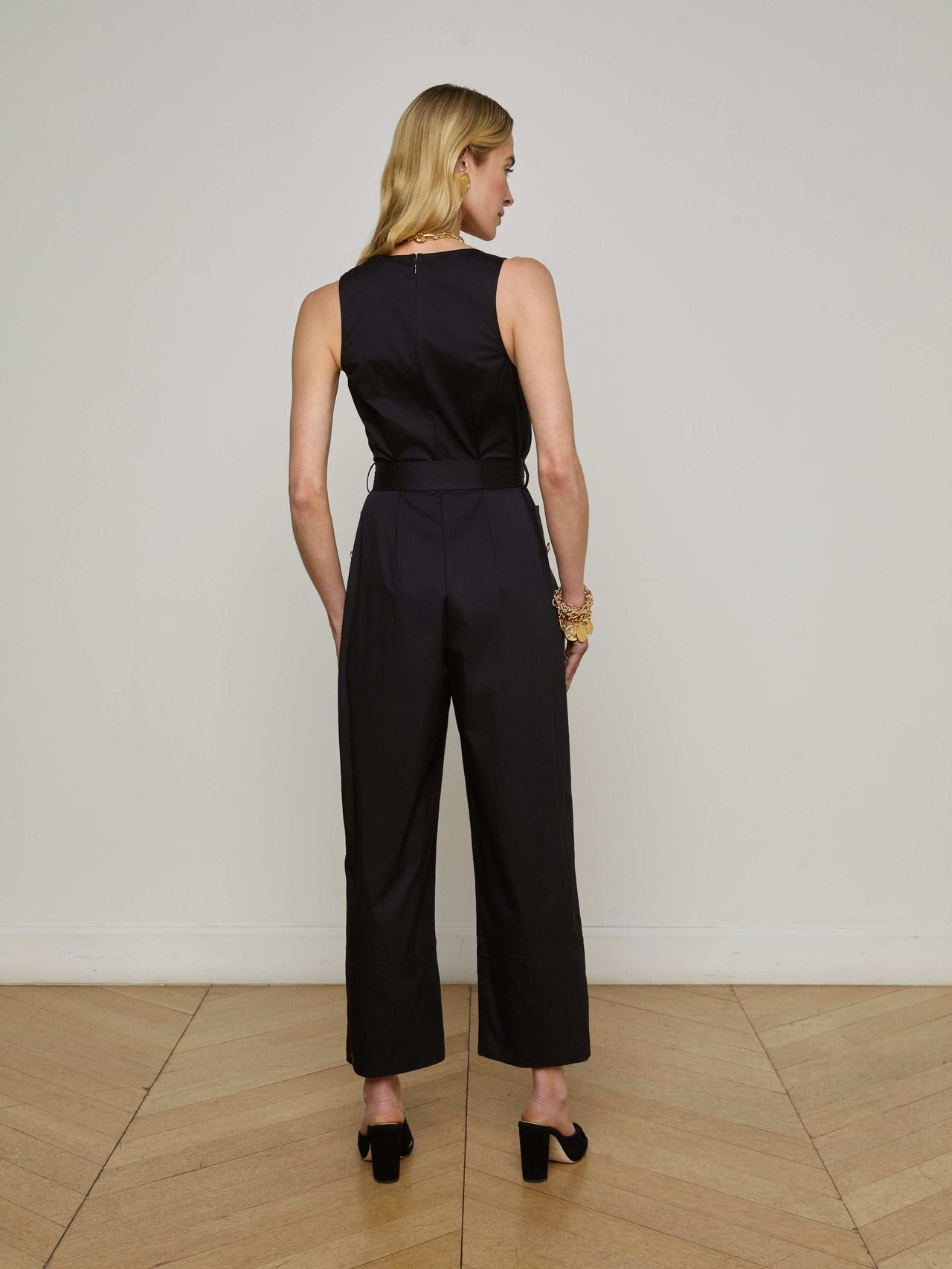 Branca Poplin Jumpsuit in Black | L'AGENCE Women