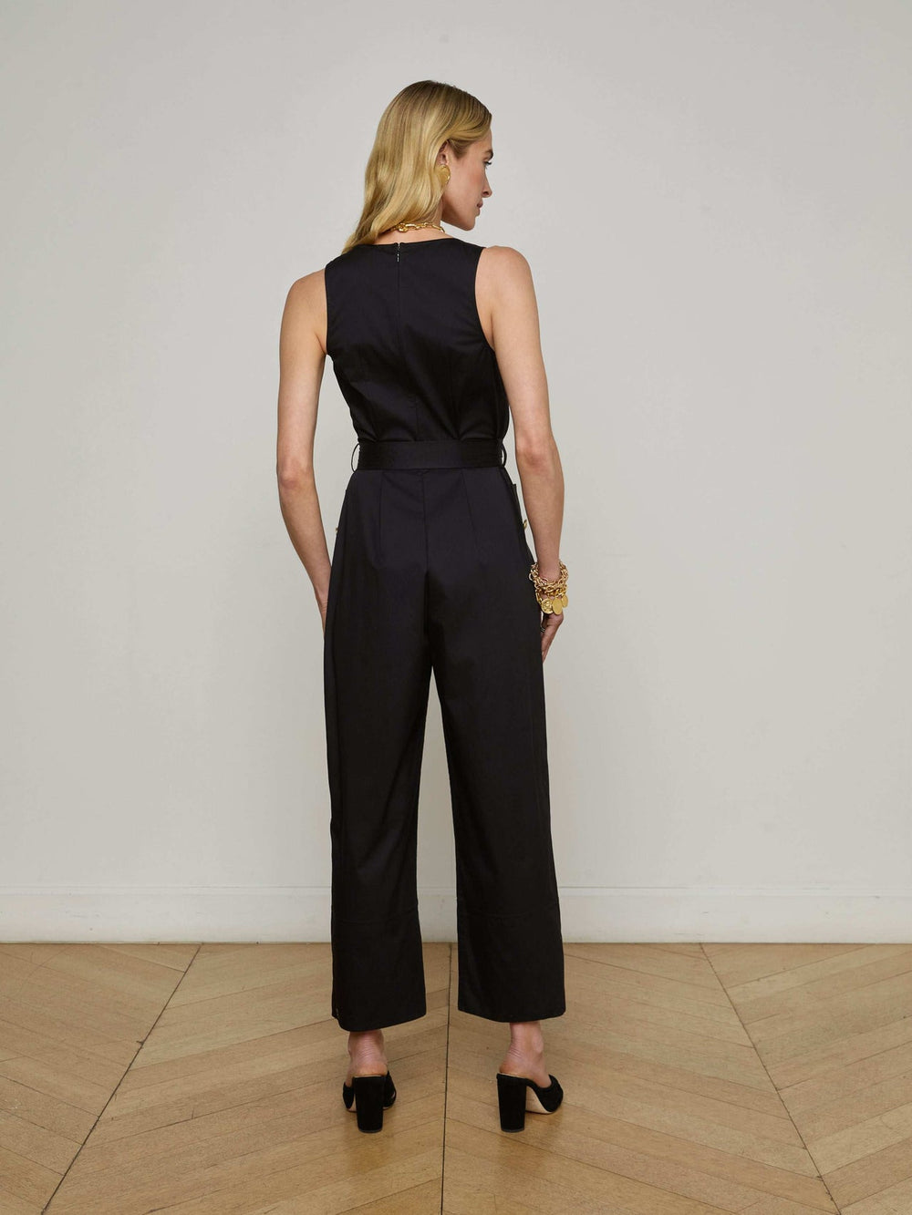 Branca Poplin Jumpsuit in Black | L'AGENCE Women