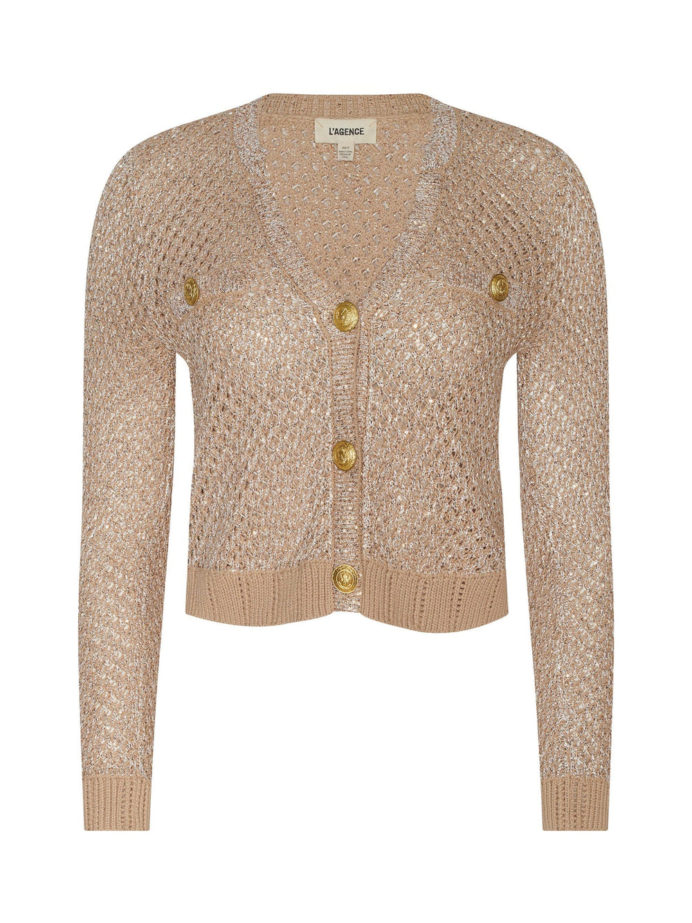 Blanca Sequin Cardigan in Natural Multi/Gold | L'AGENCE discount