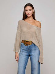 Ethan Knit Pullover in Taupe | L'AGENCE for sale