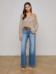 Ethan Knit Pullover in Taupe | L'AGENCE for sale