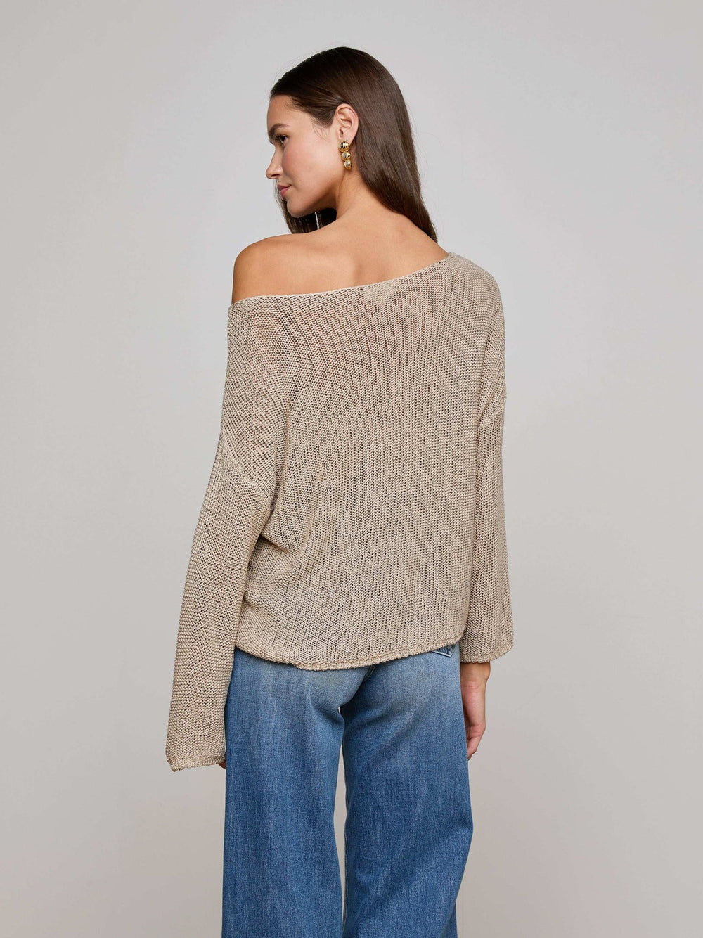 Ethan Knit Pullover in Taupe | L'AGENCE for sale