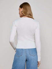 Lanetta Top in White/Gold | L'AGENCE for sale