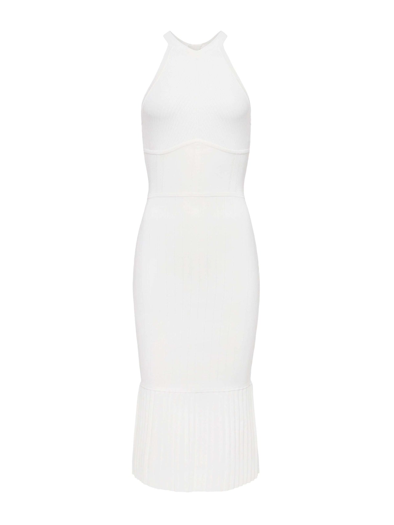 Kimi Pleat Hem Midi Dress in Ivory | L'AGENCE US
