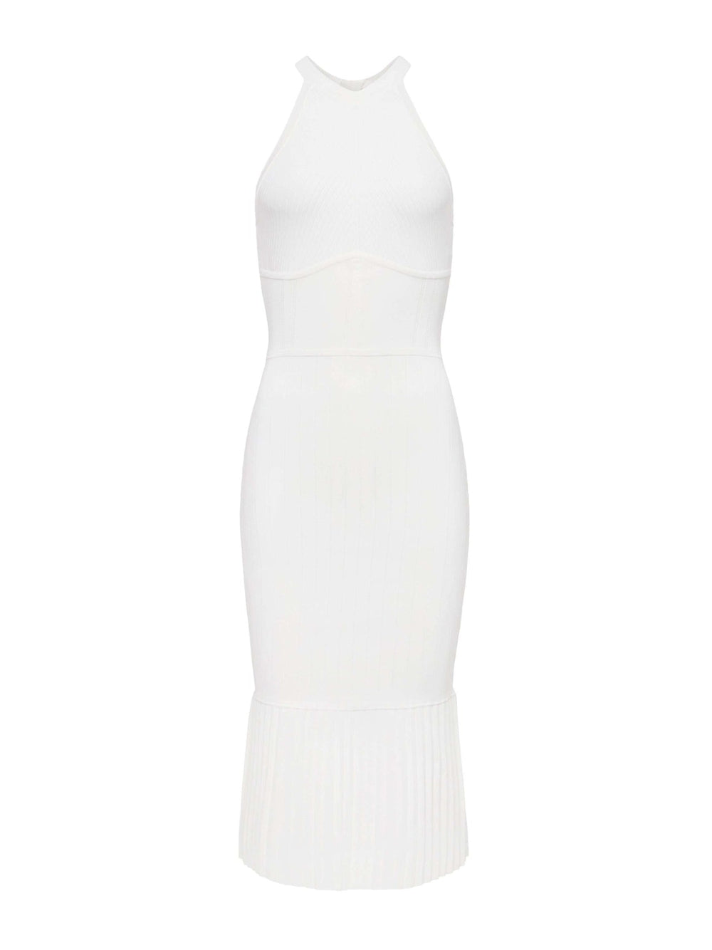 Kimi Pleat Hem Midi Dress in Ivory | L'AGENCE US