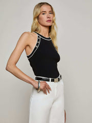 Rosemary Button Tank in Black/White | L'AGENCE near me
