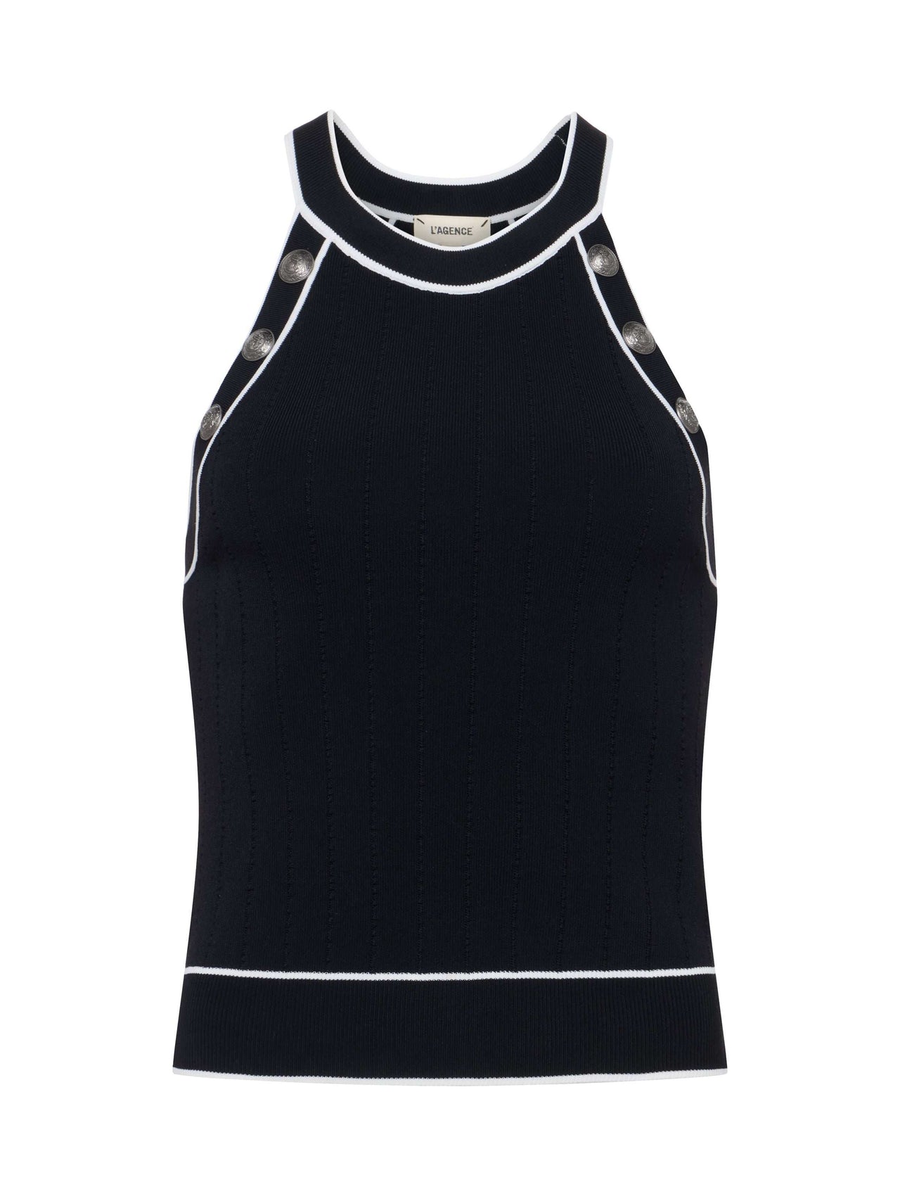 Rosemary Button Tank in Black/White | L'AGENCE near me