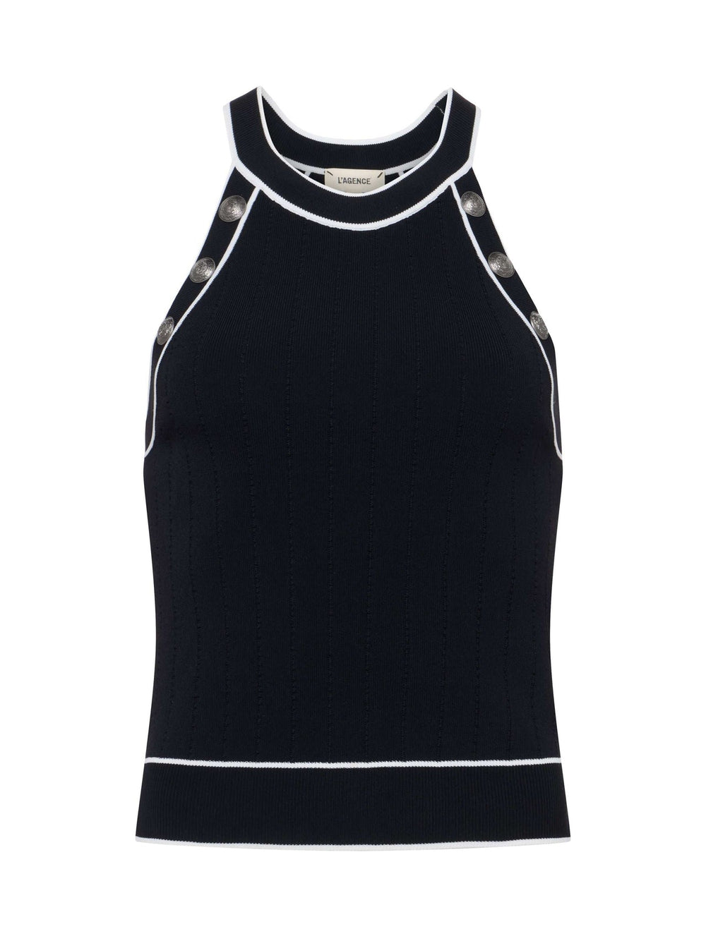 Rosemary Button Tank in Black/White | L'AGENCE near me