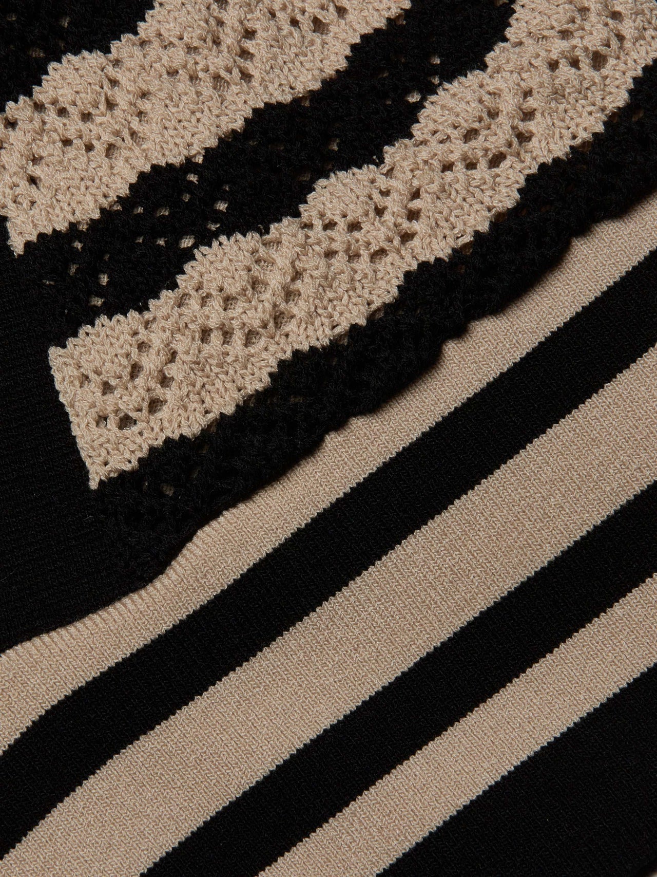 Reverie Pointelle Knit Bralette in Black/Natural Stripe | L'AGENCE US