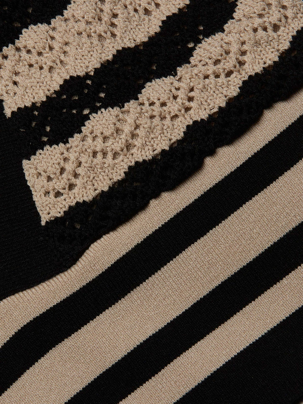 Reverie Pointelle Knit Bralette in Black/Natural Stripe | L'AGENCE US
