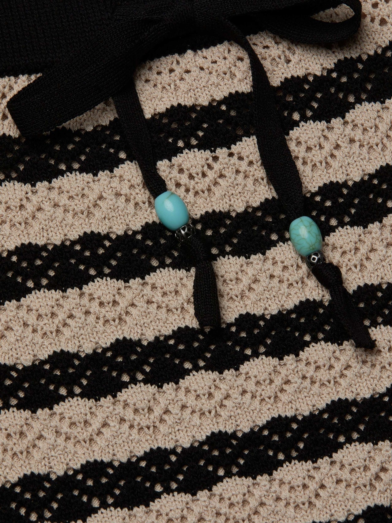 Lacen Pointelle Knit Skirt in Black/Natural Stripe | L'AGENCE Women