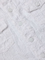 Koda Cropped Jean Jacket in Textile Blanc | L'AGENCE for sale