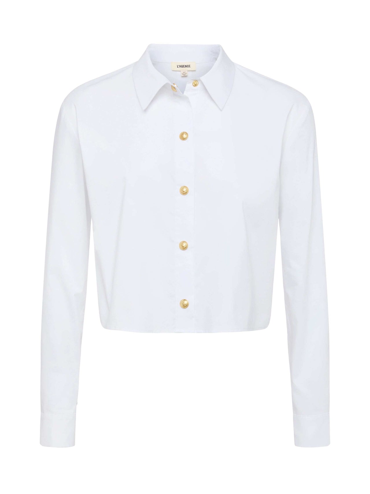 Cosette Shirt in White/Gold | L'AGENCE Women