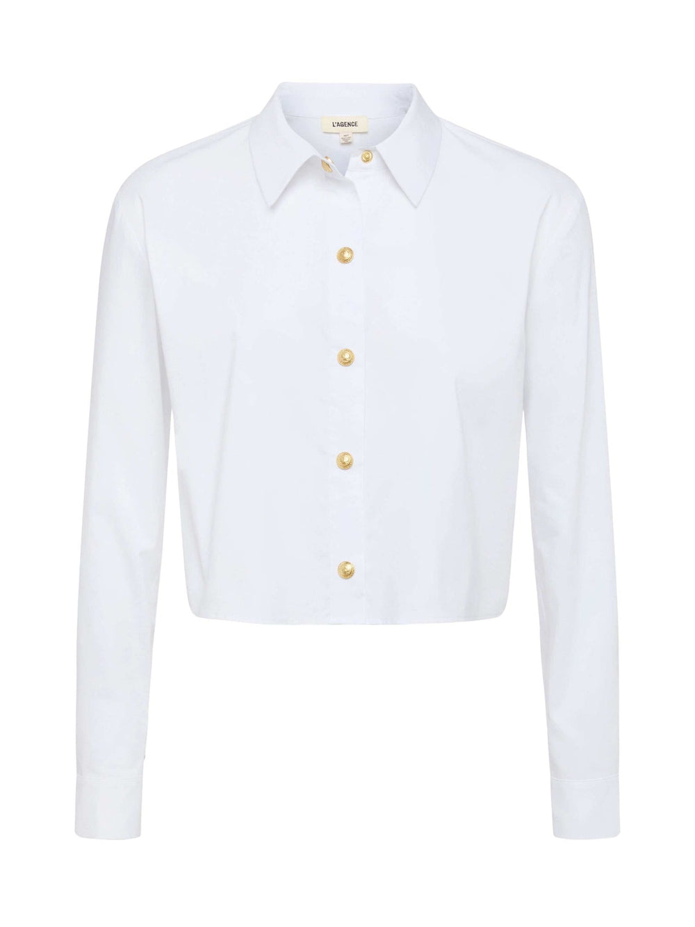 Cosette Shirt in White/Gold | L'AGENCE Women
