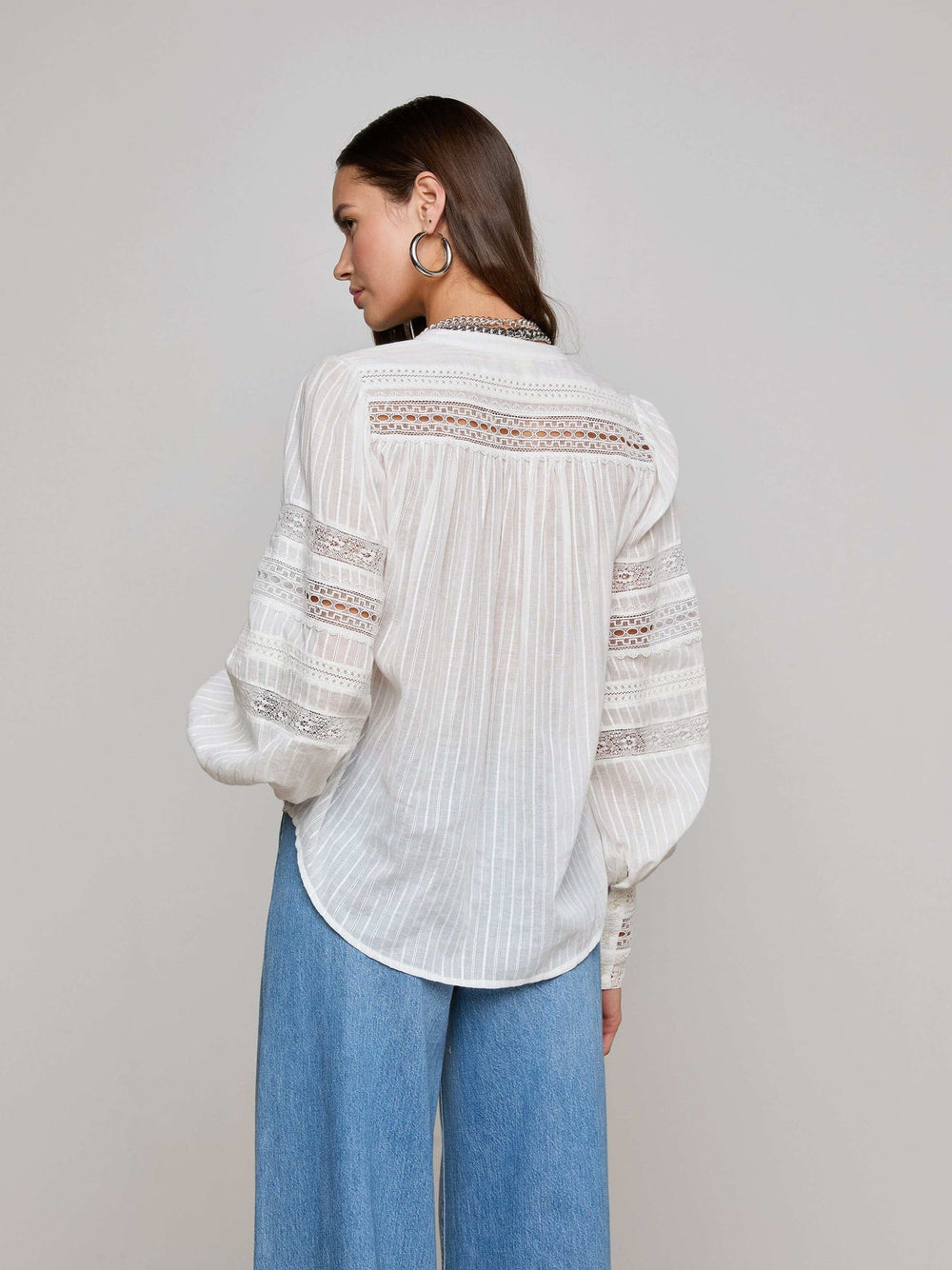 Kiera Blouse in Ivory | L'AGENCE sale