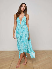 Umma Cover-Up Dress in Turquoise | L'AGENCE discount