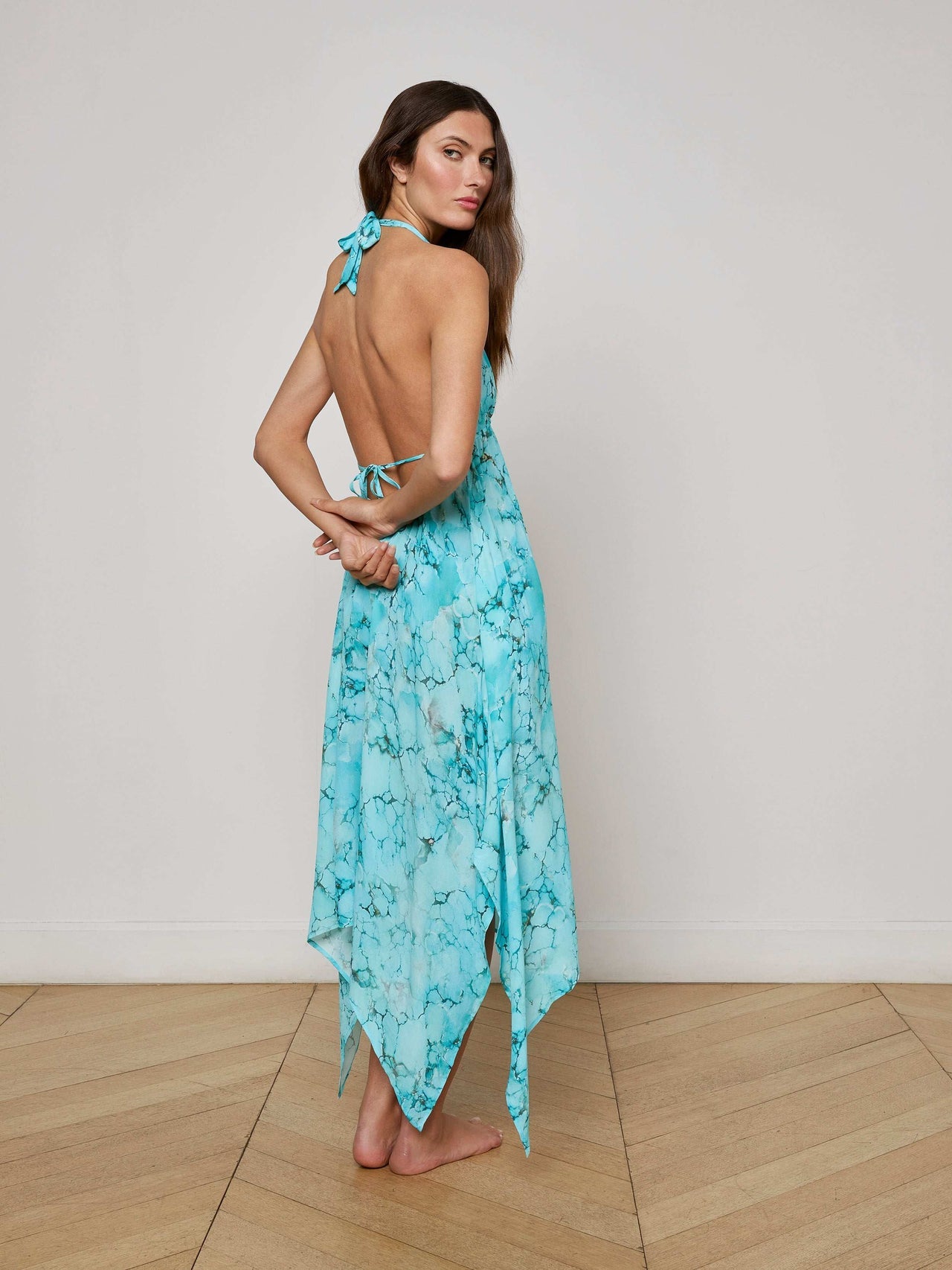 Umma Cover-Up Dress in Turquoise | L'AGENCE discount