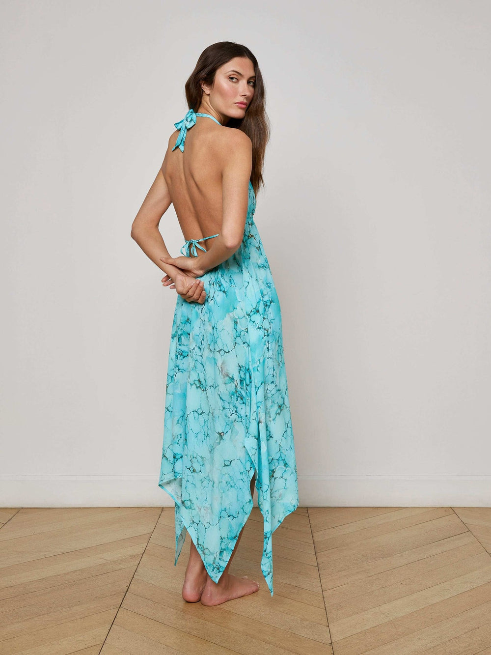 Umma Cover-Up Dress in Turquoise | L'AGENCE discount