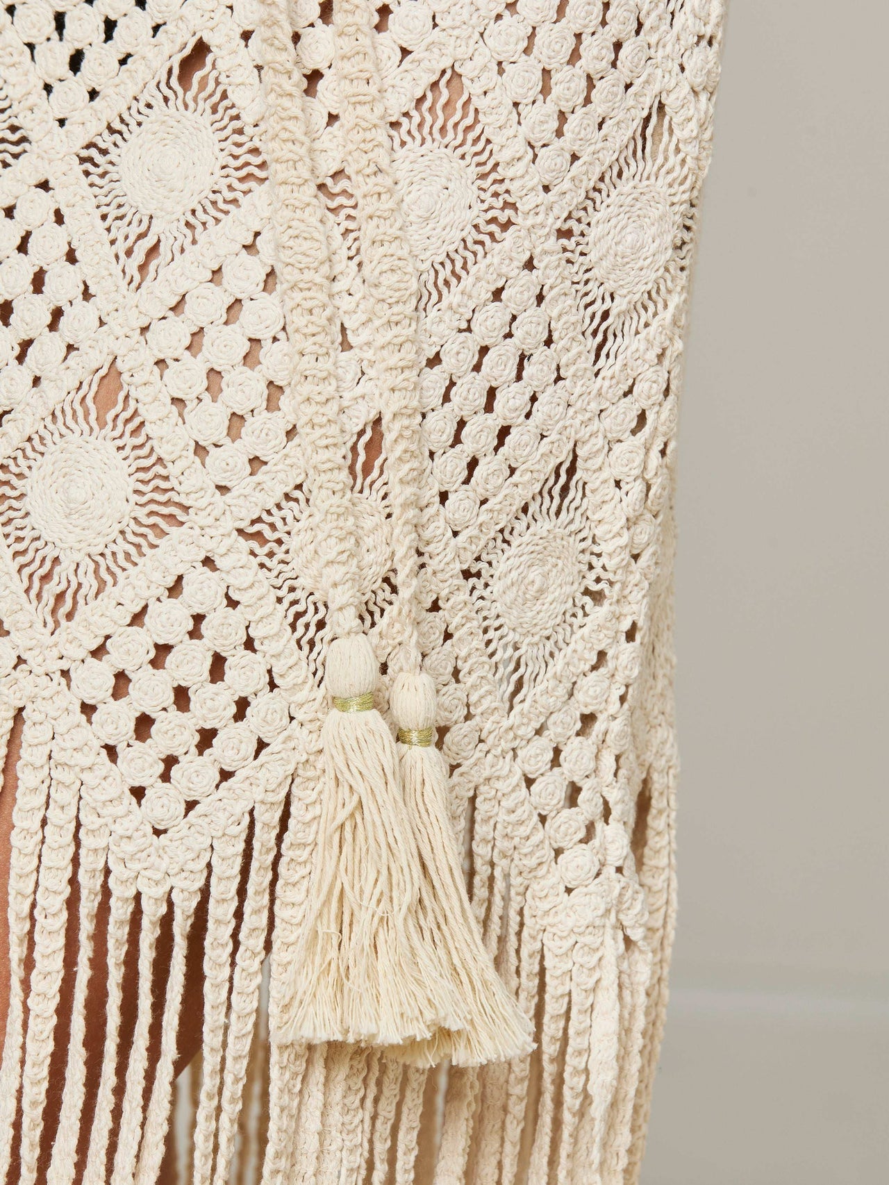 Haleigh Crochet Cover-Up Dress in Natural | L'AGENCE for sale