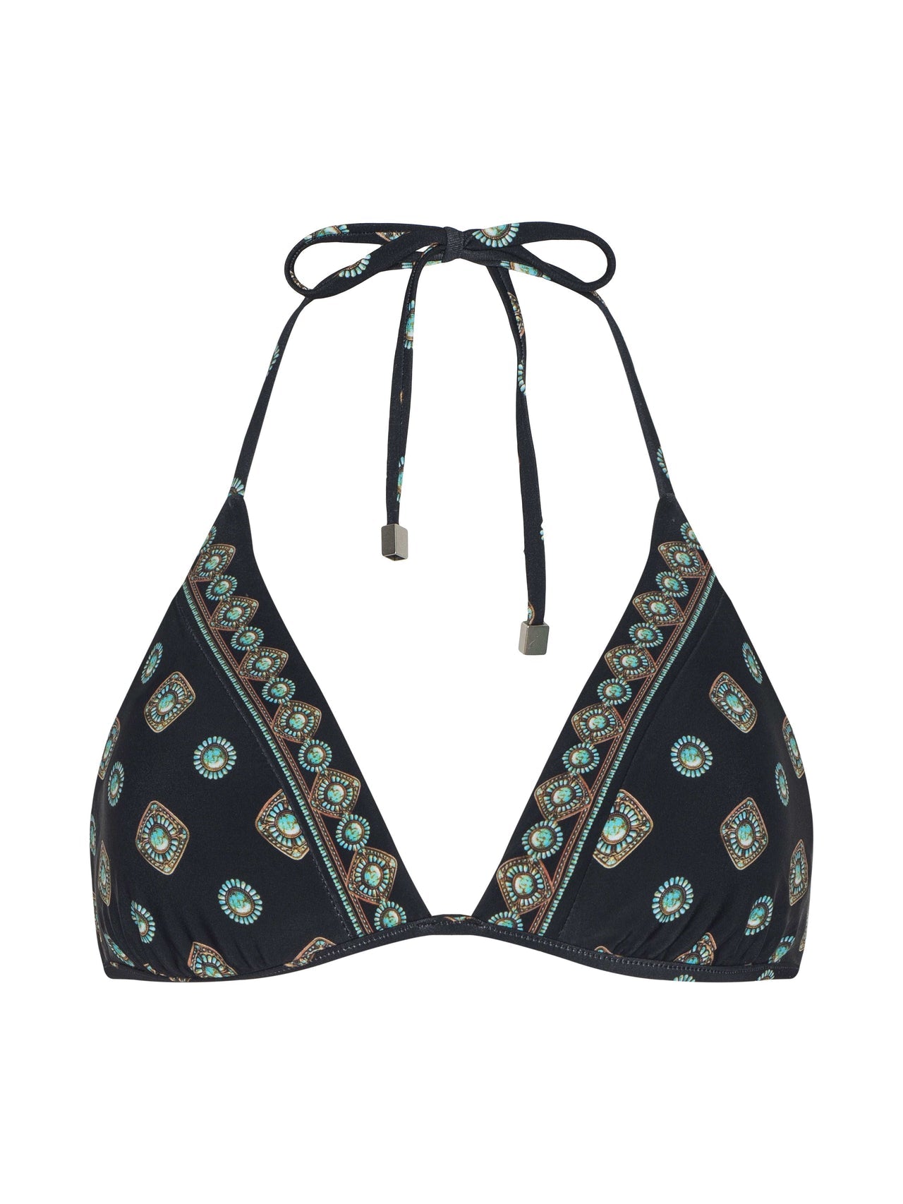Annabelle Triangle Bikini Top in Black/Multi | L'AGENCE near me