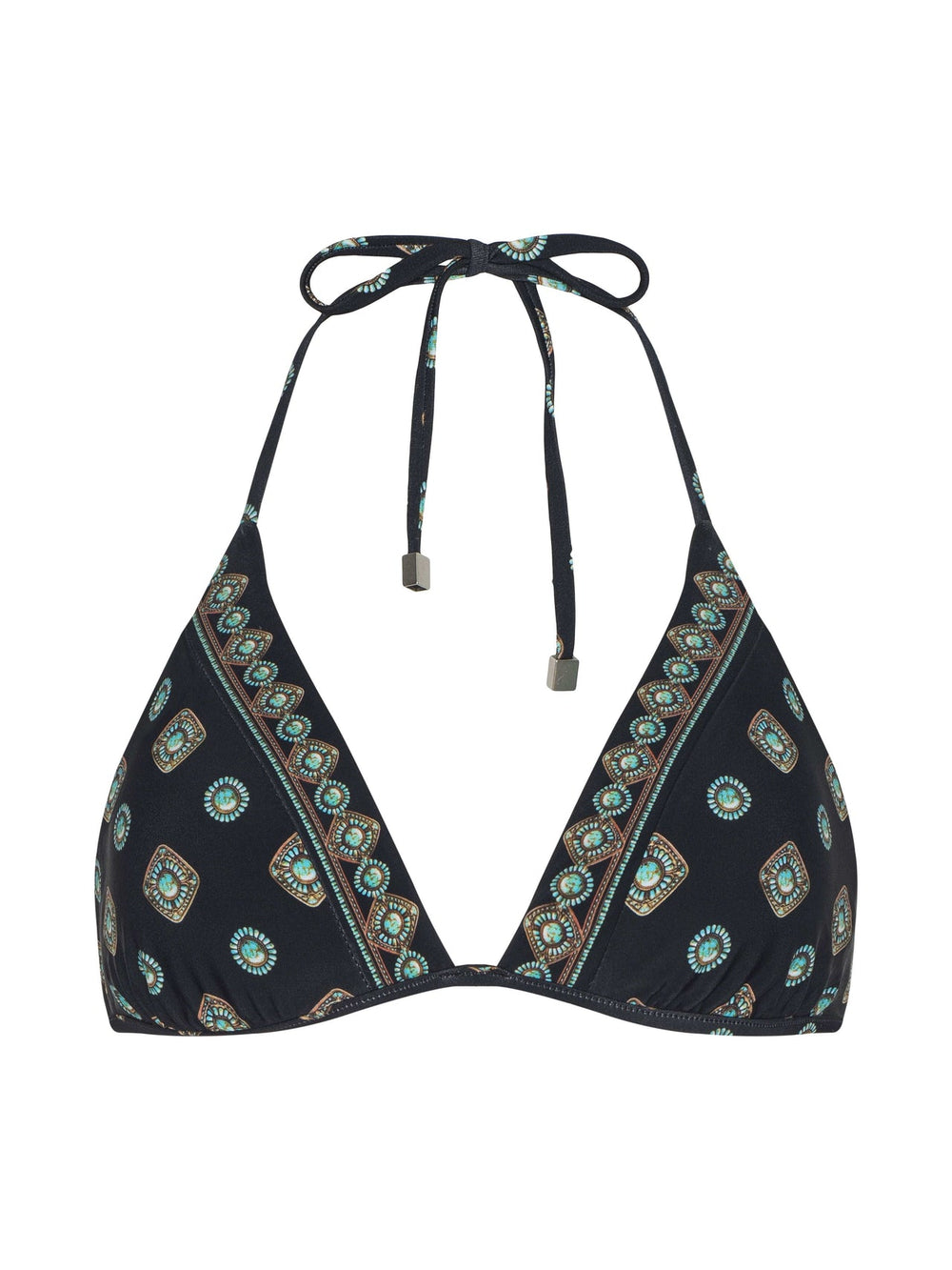 Annabelle Triangle Bikini Top in Black/Multi | L'AGENCE near me