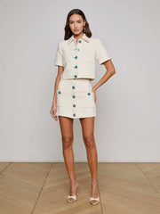 Truman Mini Skirt in Ivory | L'AGENCE Women